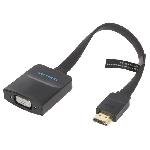 Adaptateur plat D-Sub 15pin HD femelle HDMI prise male Full HD 0.15m - Noir Adaptateur plat D-Sub 15pin HD femelle HDMI prise male Full HD 0.15m - Noir
