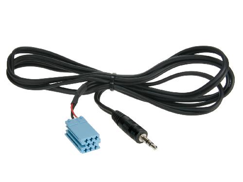 Modules Aux Autoradio Adaptateur stereo jack 3.5 mm vers Mini-ISO bleu