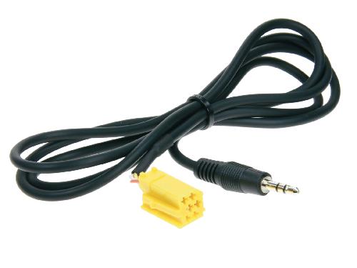 Modules Aux Autoradio Adaptateur Stereo jack 3.5 mm vers Mini-ISO jaune