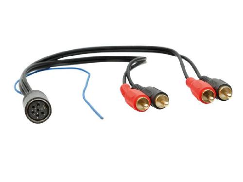 Cable installation haut-parleurs Roger Adaptateur systeme actif DIN 6 broches 4xRCA compatible avec Volvo 90-08 voir liste