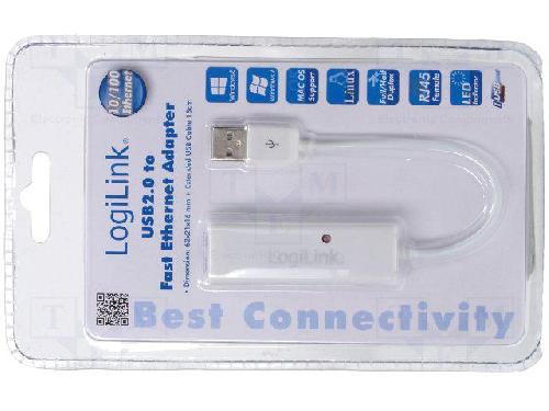 Cable - Adaptateur Reseau - Telephonie Adaptateur USB 2.0 pour Fast Ethernet avec 3 ports USB