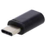 Adaptateur USB 2.0 USB B micro femelle vers USB C male noir