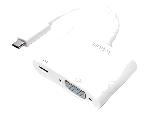 Cable - Connectique Pour Peripherique Adaptateur USB 3.0 D-Sub 15pin HD femelle USB C prise male 140mm - Blanc