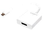Cable - Connectique Pour Peripherique Adaptateur USB 3.0 DisplayPort femelle USB C prise male 140mm - Blanc