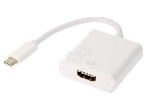 Cable - Connectique Pour Peripherique Adaptateur USB 3.1 HDMI femelle vers USB C male nickele 15cm