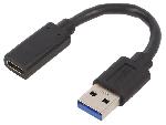 Cable - Connectique Pour Peripherique Adaptateur USB 3.1 USB A male vers USB C femelle 0.1m noir