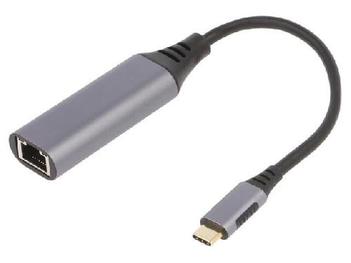 Cable - Connectique Pour Peripherique Adaptateur USB C 3.0 prise male RJ45 femelle 0.15m - Noir