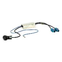 Adaptateurs Antenne Adaptateur Antenne 2xFakra M ISO M Amplifie Alimentation fantome compatible avec Audi Seat Skoda VW Citroen