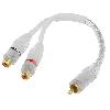 Adaptateurs et fiches RCA Adaptateur RCA 2xFemelles1xMale blanc