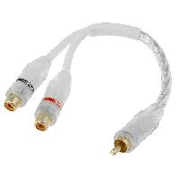 Adaptateurs et fiches RCA Adaptateur RCA 2xFemelles1xMale blanc