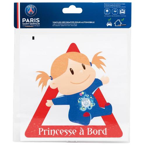 Stickers Multi-couleurs Adhesif Bebe a bord - PSG Princesse a bord - Paris Saint Germain