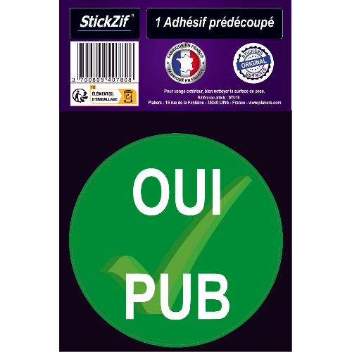 Stickers Multi-couleurs Adhesif Oui Pub -  8X12Cm