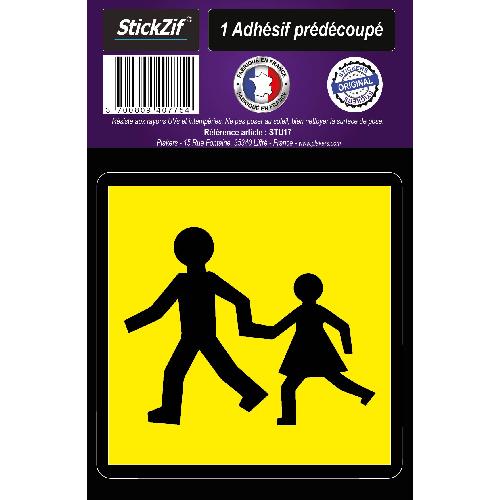 Stickers Multi-couleurs Adhesif Pre Decoupe Attention Enfants X1