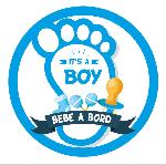 Stickers Multi-couleurs Adhesif Pre Decoupe Bebe A Bord - It'S A Boy X1 D 8 Cm