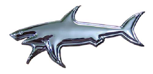 Adhesif Sticker 3D Chrome - 7cm - Requin