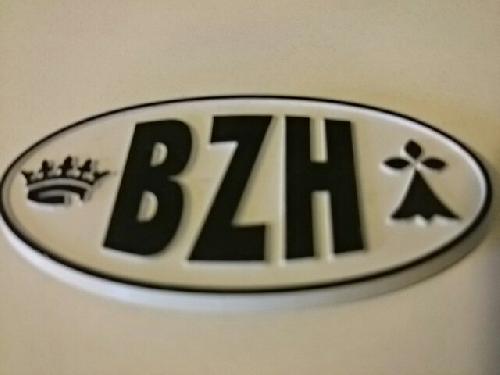 Stickers 3D Adhesif Sticker - Embleme BZH 3D - 4.5x7.4cm - Noir sur fond blanc - Breizh