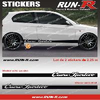 Adhesifs Alfa Romeo 2 stickers compatible avec Alfa Romeo CUORE SPORTIVO 225 cm - NOIR - Run-R