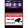 Adhesifs & Stickers 1 Adhesif Pre-Decoupe ETABLISSEMENT Sous Video Surveillance