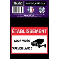 Adhesifs & Stickers 1 Adhesif Pre-Decoupe ETABLISSEMENT Sous Video Surveillance