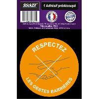 Adhesifs & Stickers 1 Adhesif Pre-Decoupe RESPECTEZ Les Gestes Barrieres