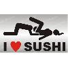 Adhesifs & Stickers 1 sticker I LOVE SUSHI 12 cm - NOIR