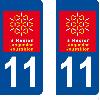 Adhesifs & Stickers 10x Autocollant departement 11 - AUDE