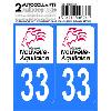 Adhesifs & Stickers 10x Autocollant departement 33 - NOUVELLE AQUITAINE