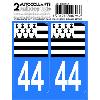 Adhesifs & Stickers 10x Autocollant departement 44 - DRAPEAU BRETON