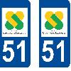 Adhesifs & Stickers 10x Autocollant departement 51 - MARNE