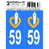 Adhesifs & Stickers 10x Autocollant departement 59 - NORD