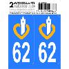 Adhesifs & Stickers 10x Autocollant departement 62 - PAS DE CALAIS