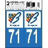 Adhesifs & Stickers 10x Autocollant Departement 71 - Saone-Et-Loire -x2-