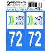Adhesifs & Stickers 10x Autocollant departement 72 - PAYS DE LA LOIRE