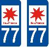 Adhesifs & Stickers 10x Autocollant departement 77 - SEINE ET MARNE -x2-