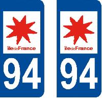 Adhesifs & Stickers 10x Autocollant departement 94 - VAL DE MARNE -x2- Adhesifs & Stickers 10x Autocollant departement 94 - VAL DE MARNE -x2-
