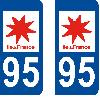 Adhesifs & Stickers 10x Autocollant departement 95 - VAL OISE -x2-