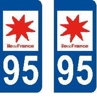 Adhesifs & Stickers 10x Autocollant departement 95 - VAL OISE -x2- Adhesifs & Stickers 10x Autocollant departement 95 - VAL OISE -x2-