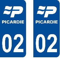 Adhesifs & Stickers 10x Autocollants Departement 02 - PICARDIE X2 Adhesifs & Stickers 10x Autocollants Departement 02 - PICARDIE X2