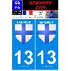 Adhesifs & Stickers 2 autocollants City 13 version 2
