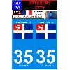 Adhesifs & Stickers 2 autocollants City 35 version 2 Saint-Malo