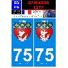 Adhesifs & Stickers 2 autocollants City 75