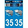 Adhesifs & Stickers 2 Autocollants Departement 35 Carte Bretagne SR35-2