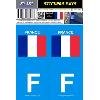 Adhesifs & Stickers 2 autocollants Pays drapeau FRANCE