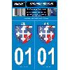 Adhesifs & Stickers 2 Autocollants Region Departement 01 Version 2 SR01-1