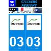Adhesifs & Stickers 2 autocollants Region Departement 03