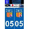 Adhesifs & Stickers 2 autocollants Region Departement 05