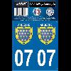 Adhesifs & Stickers 2 autocollants Region Departement 07 version 2