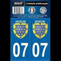 Adhesifs & Stickers 2 autocollants Region Departement 07 version 2