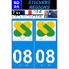 Adhesifs & Stickers 2 autocollants Region Departement 08