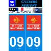 Adhesifs & Stickers 2 autocollants Region Departement 09